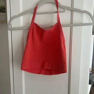 Free people halter bralette stretchy and soft XS/S bright peach/pink color